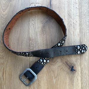 Women’s Black Studded Leather Belt